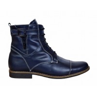Oferta Ghete barbati casual din piele naturala imblanite Bleumarin - LGBOND2BL